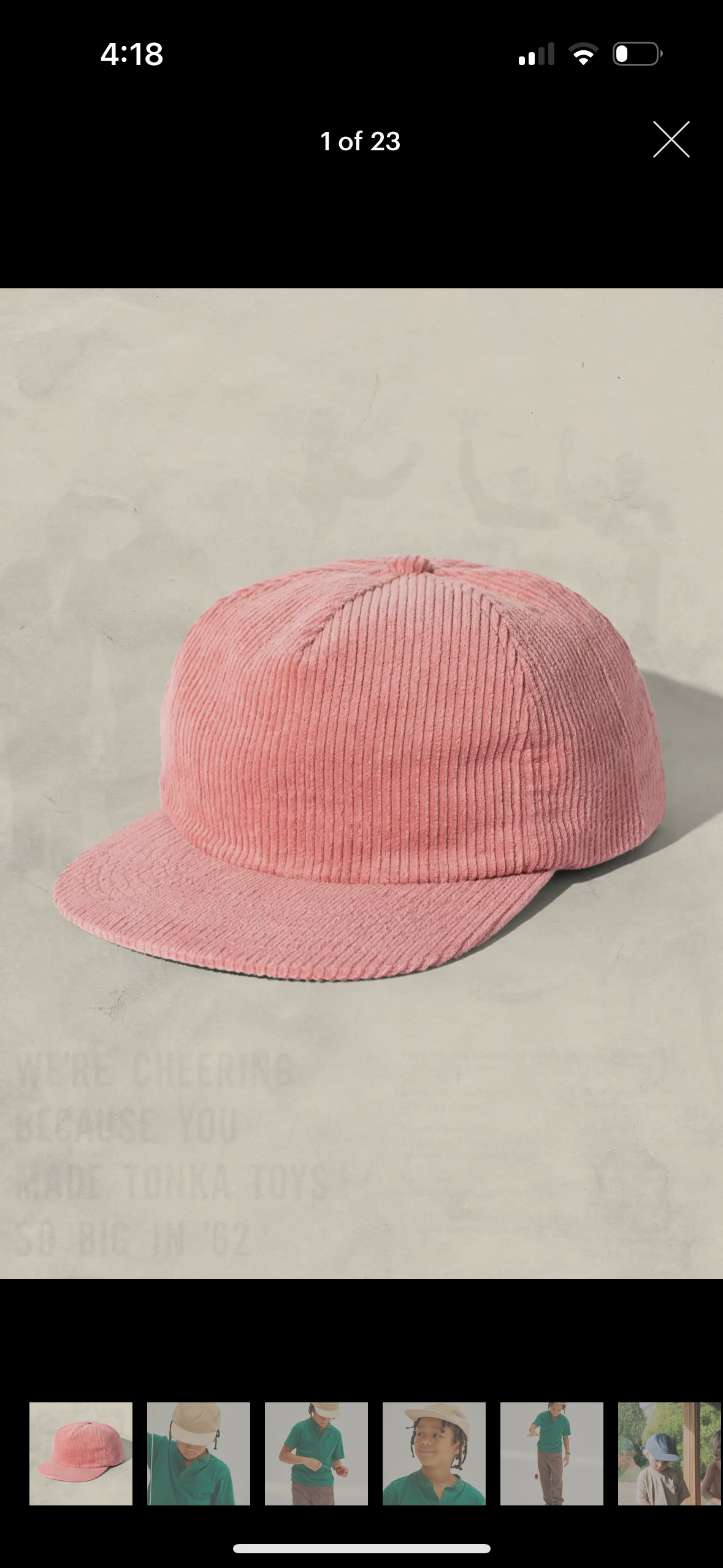 Corduroy Kid's Baseball Cap