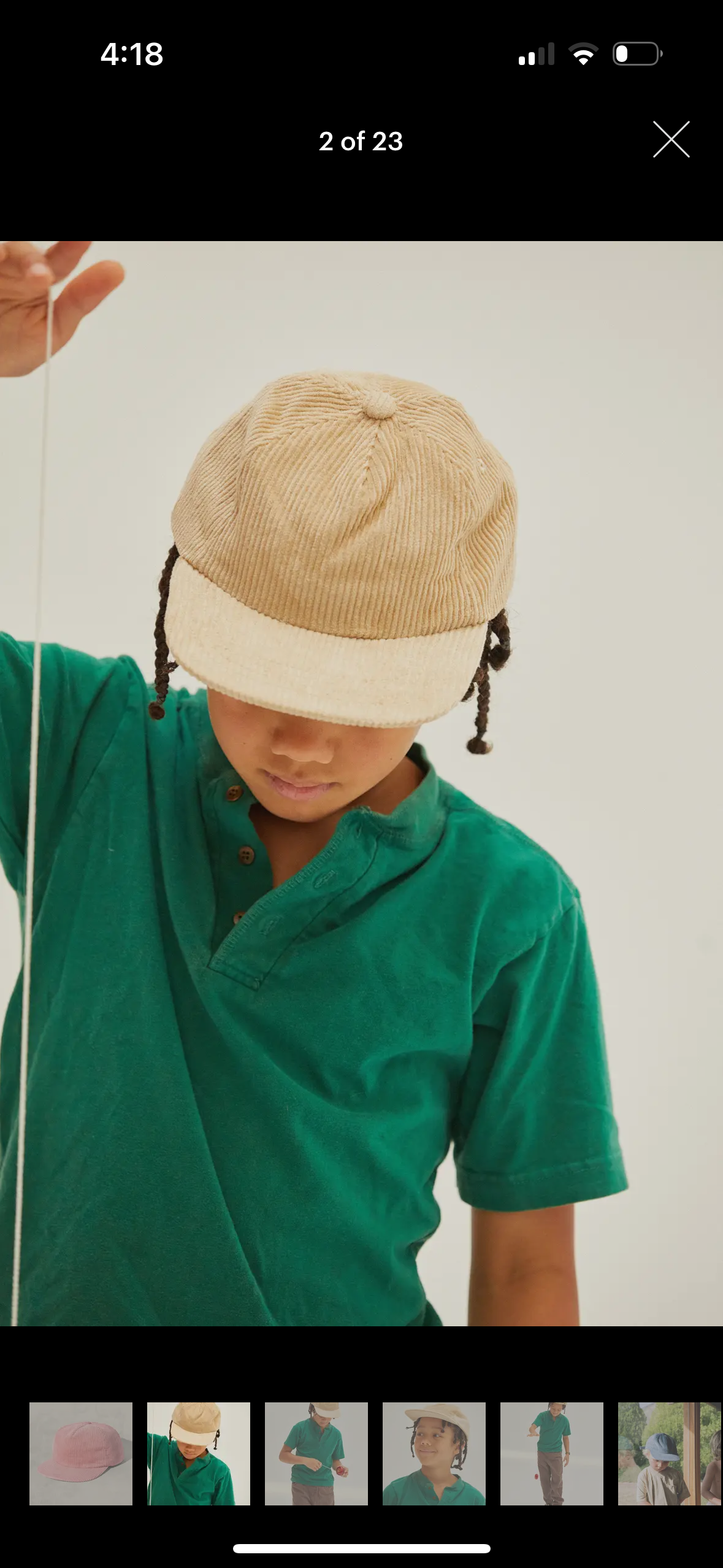 Corduroy Kid's Baseball Cap