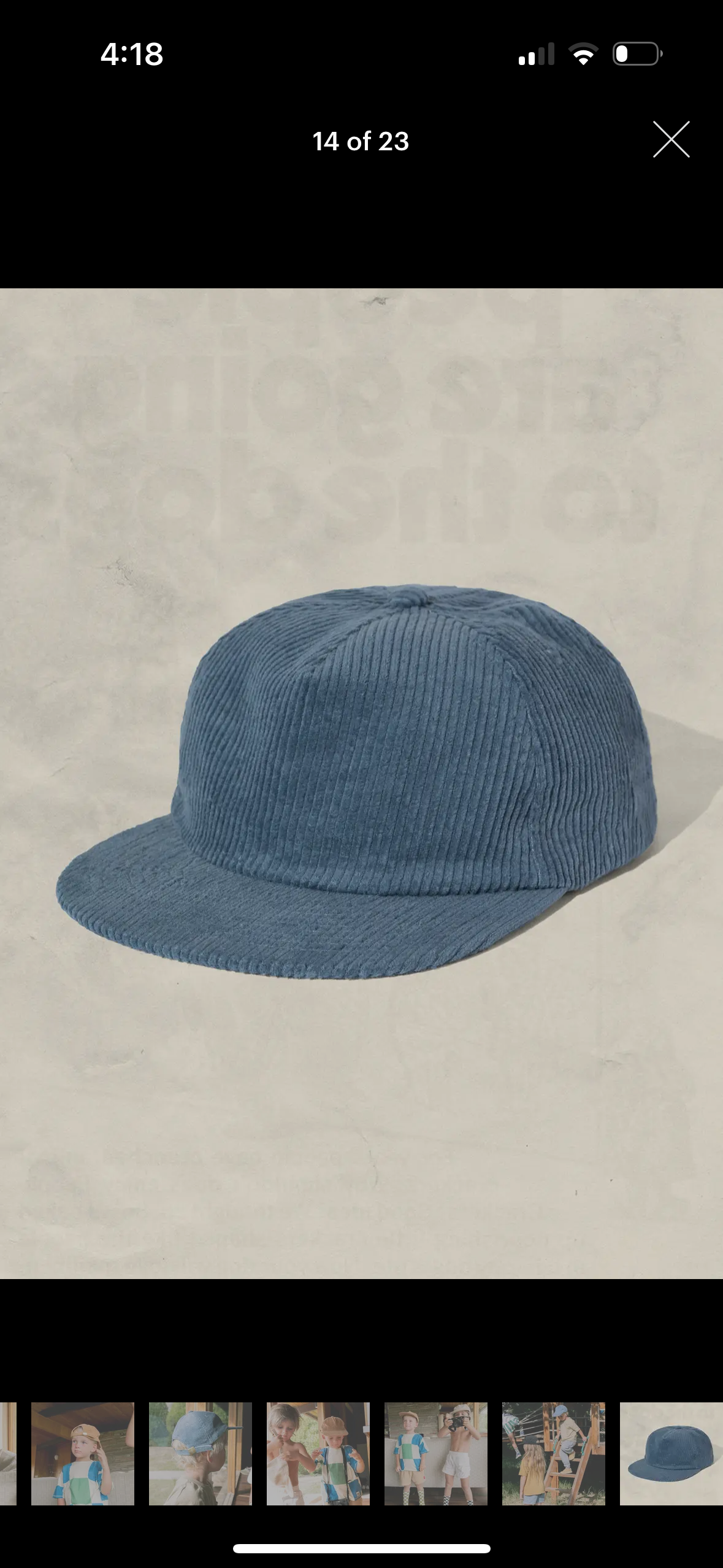 Corduroy Kid's Baseball Cap