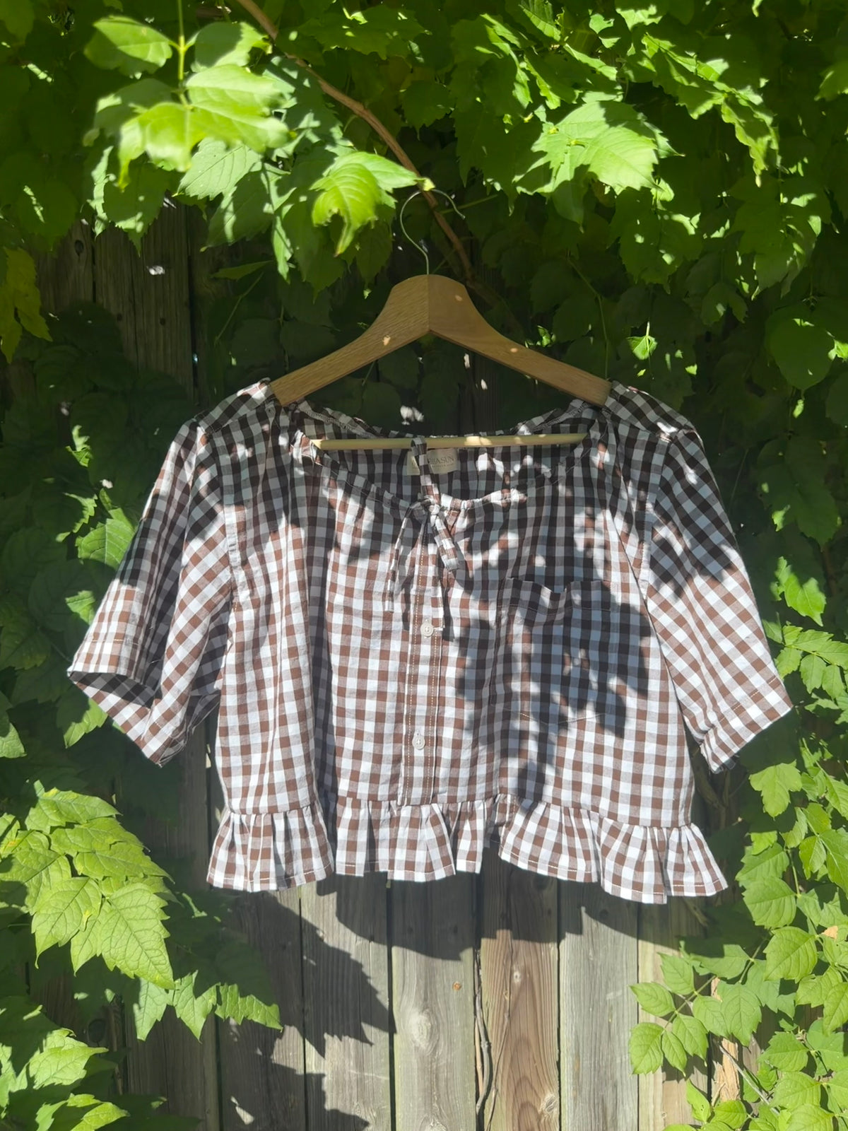 Meadow Top — Cocoa Gingham