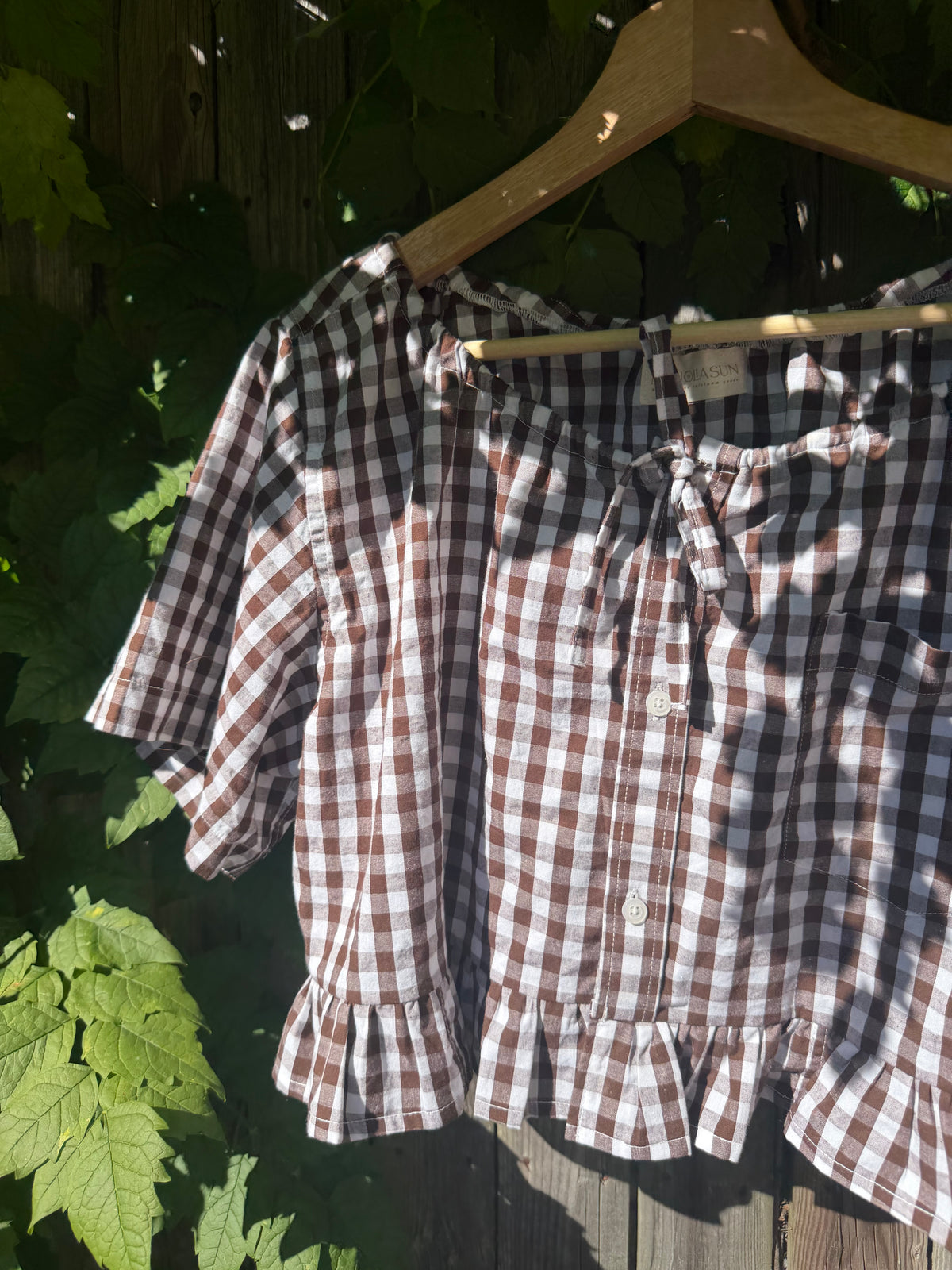 Meadow Top — Cocoa Gingham