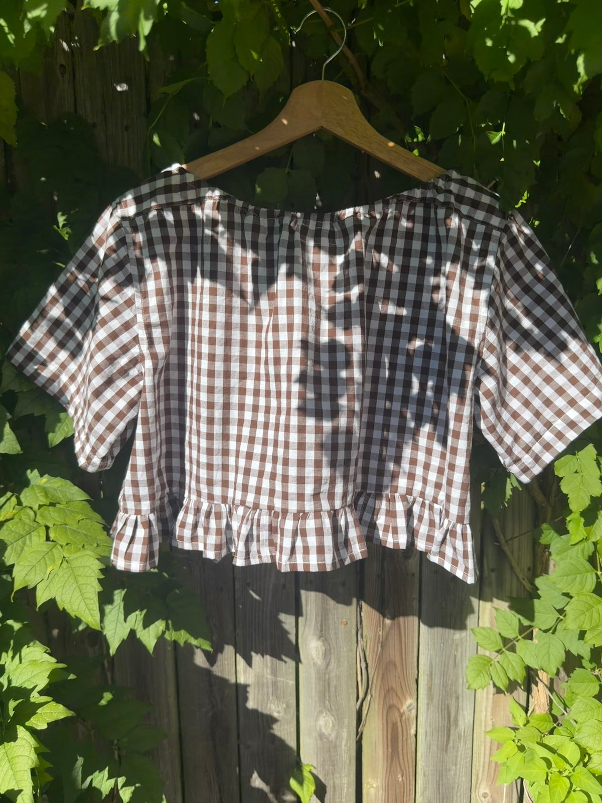 Meadow Top — Cocoa Gingham